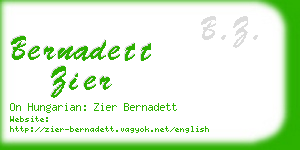 bernadett zier business card